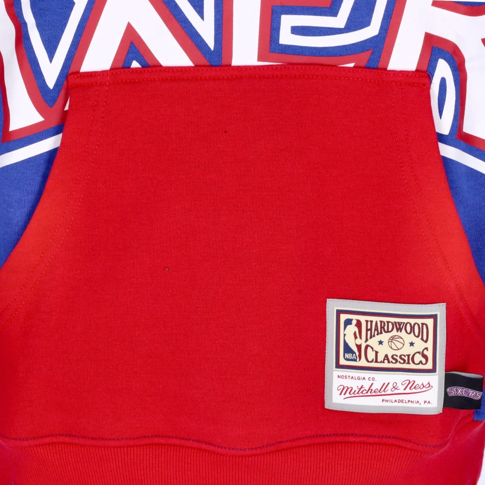 Mitchell & Ness NBA Big Face Hoodie Hardwood Classics Blue Heren
