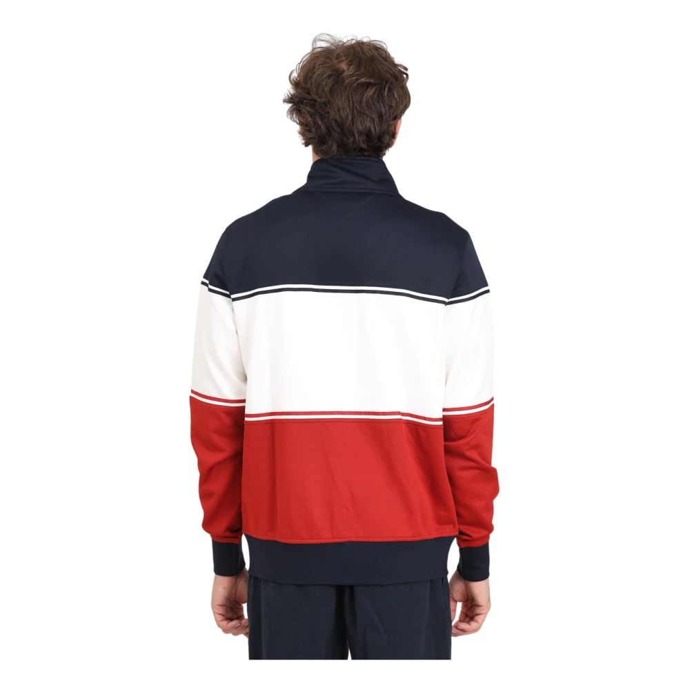 Tommy Hilfiger Kleur Blok Rits Sweater Multicolor Heren