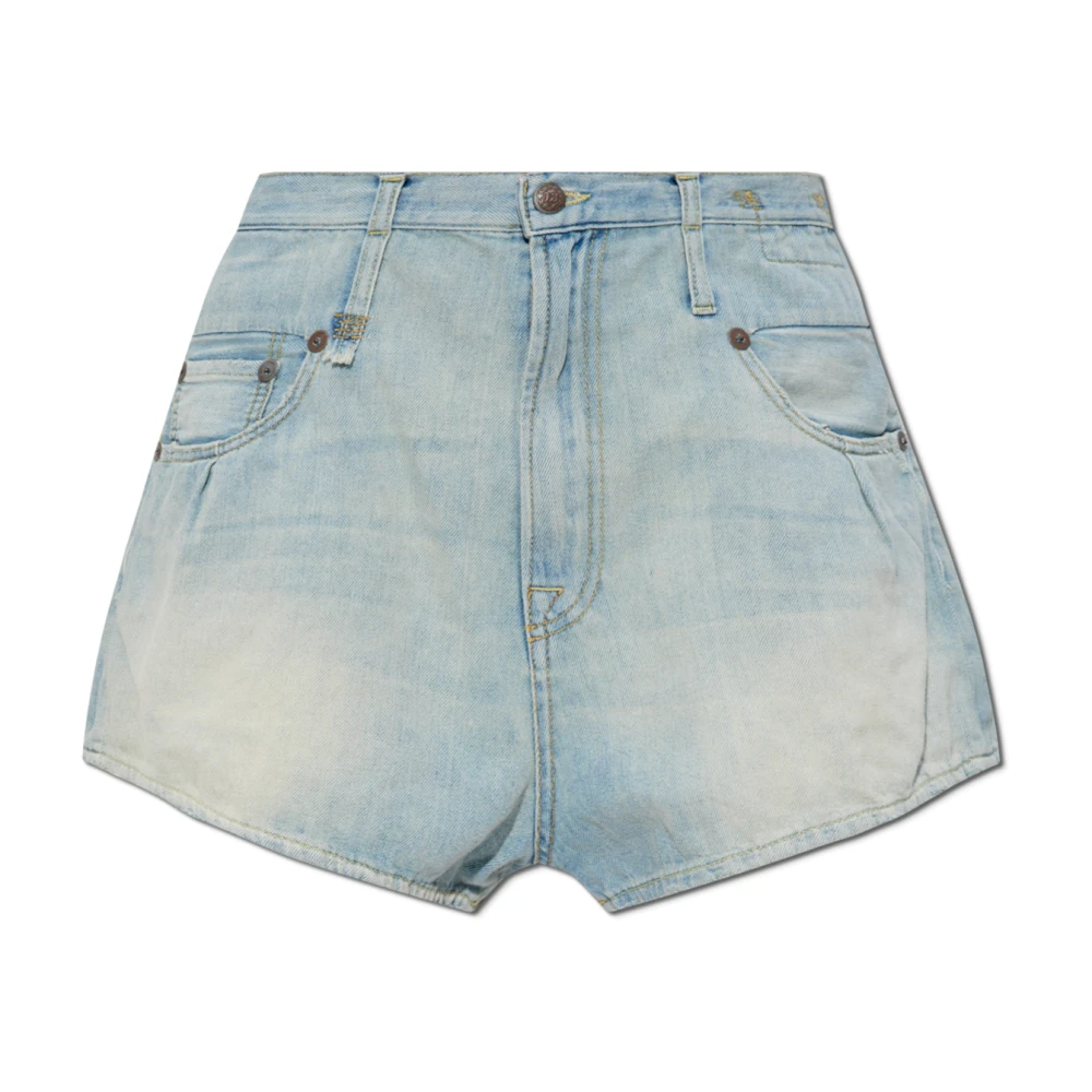R13 Vintage-Effect Denim Shorts Blue Dames