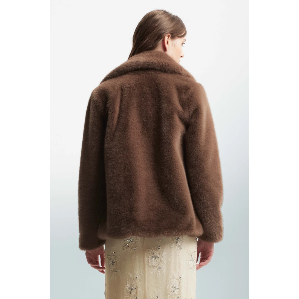 Kocca Dubbelrijig Kunstbontjas Brown Dames