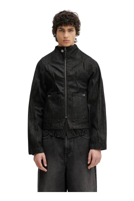 Pintuck Denim Jacket