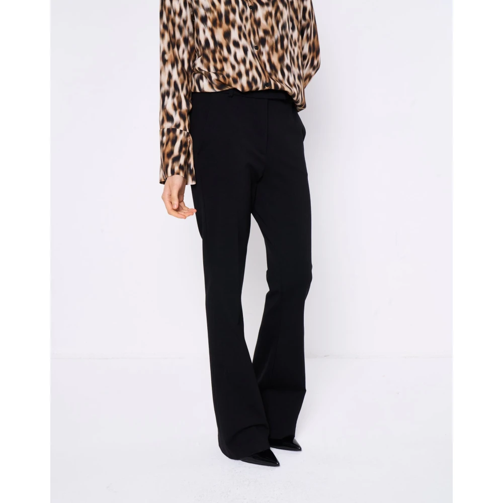 Silvian Heach Dubbelbreasted blazer en flare broek Black Dames