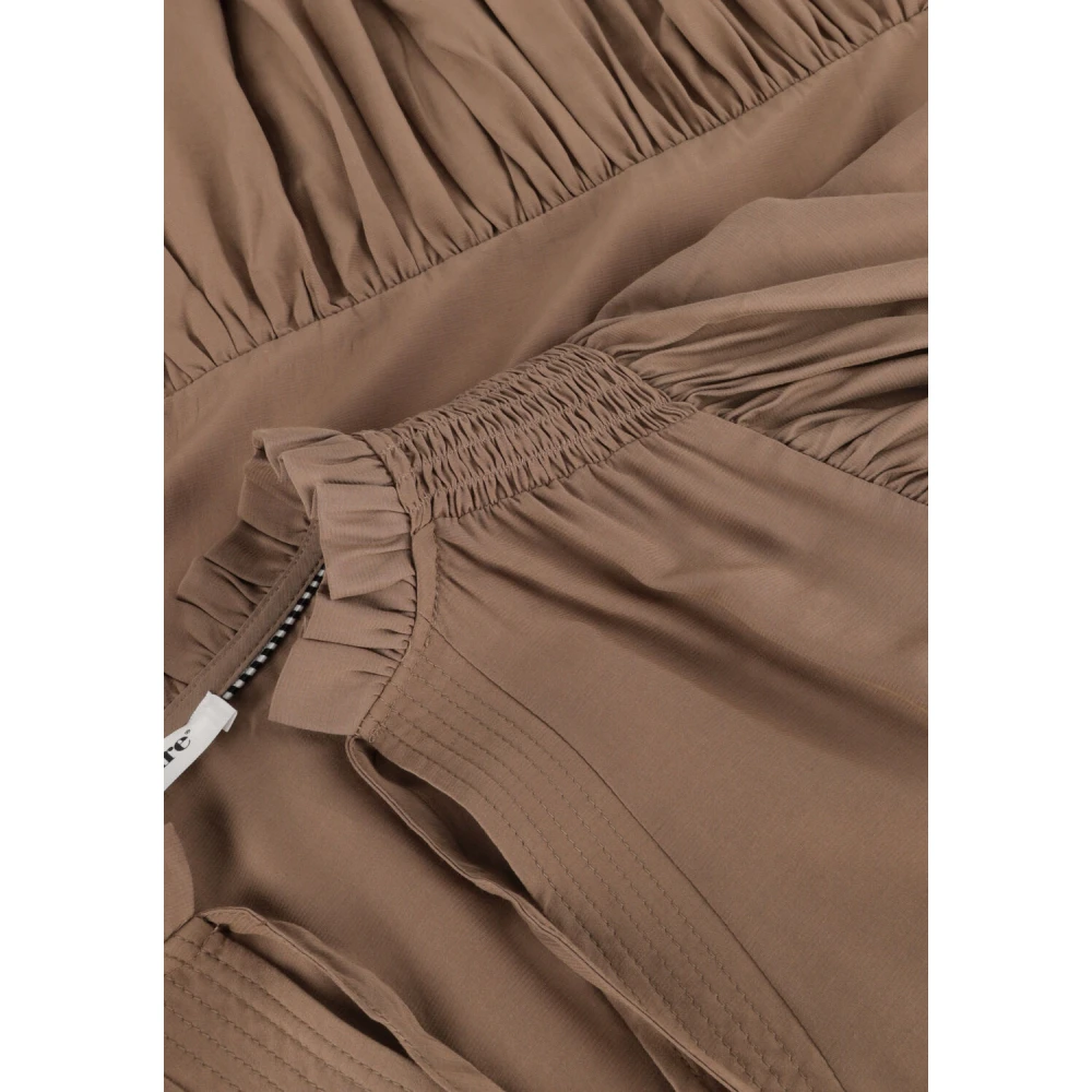 Co'Couture Taupe Frill Jurk voor Girly Stijl Brown Dames