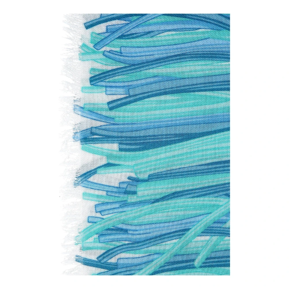 Lanvin Logo Print Sjaal Blue Unisex