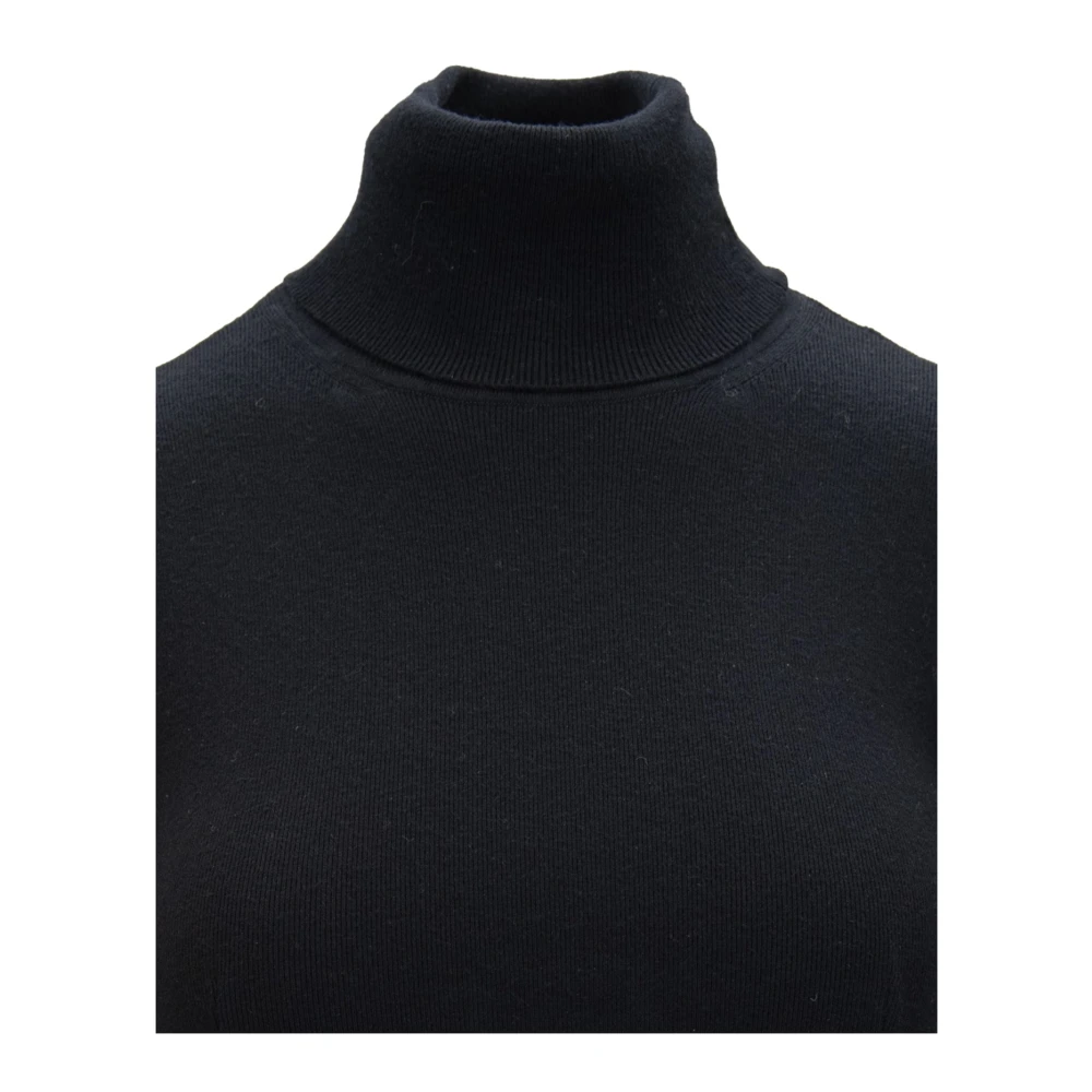 Elisabetta Franchi Hoge Hals Korte Trui Black Dames
