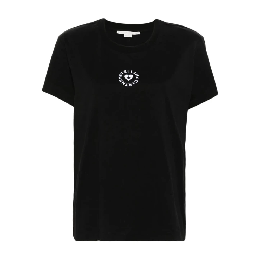 Stella Mccartney Zwart Mini Heart T-Shirt Black Dames