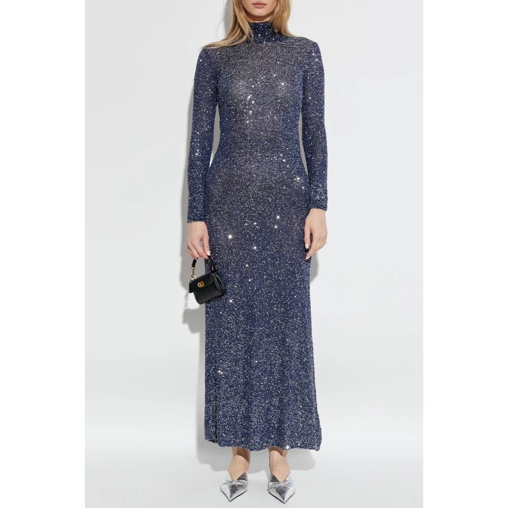 Balenciaga Jurk met decoratieve afwerking Blue Dames
