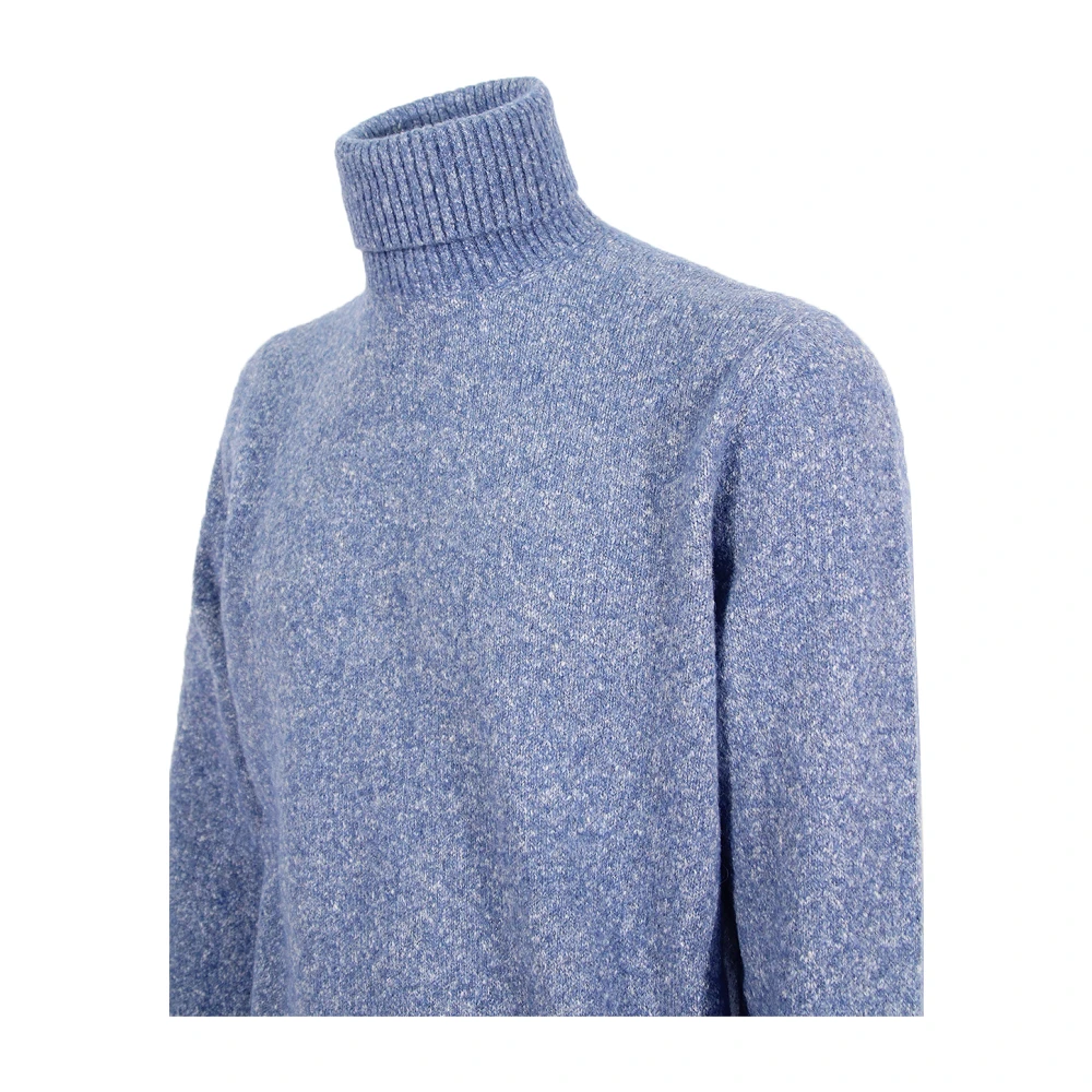BRUNELLO CUCINELLI Lichtblauw Grijs Alpaca Blend Coltrui Blue Heren