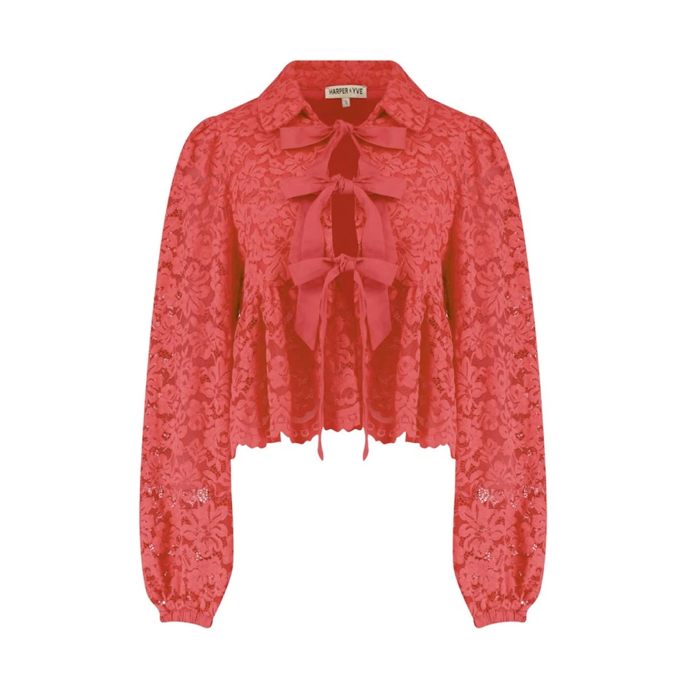 Harper & Yve Maral-Ls Lange Mouw Blouse Red Dames