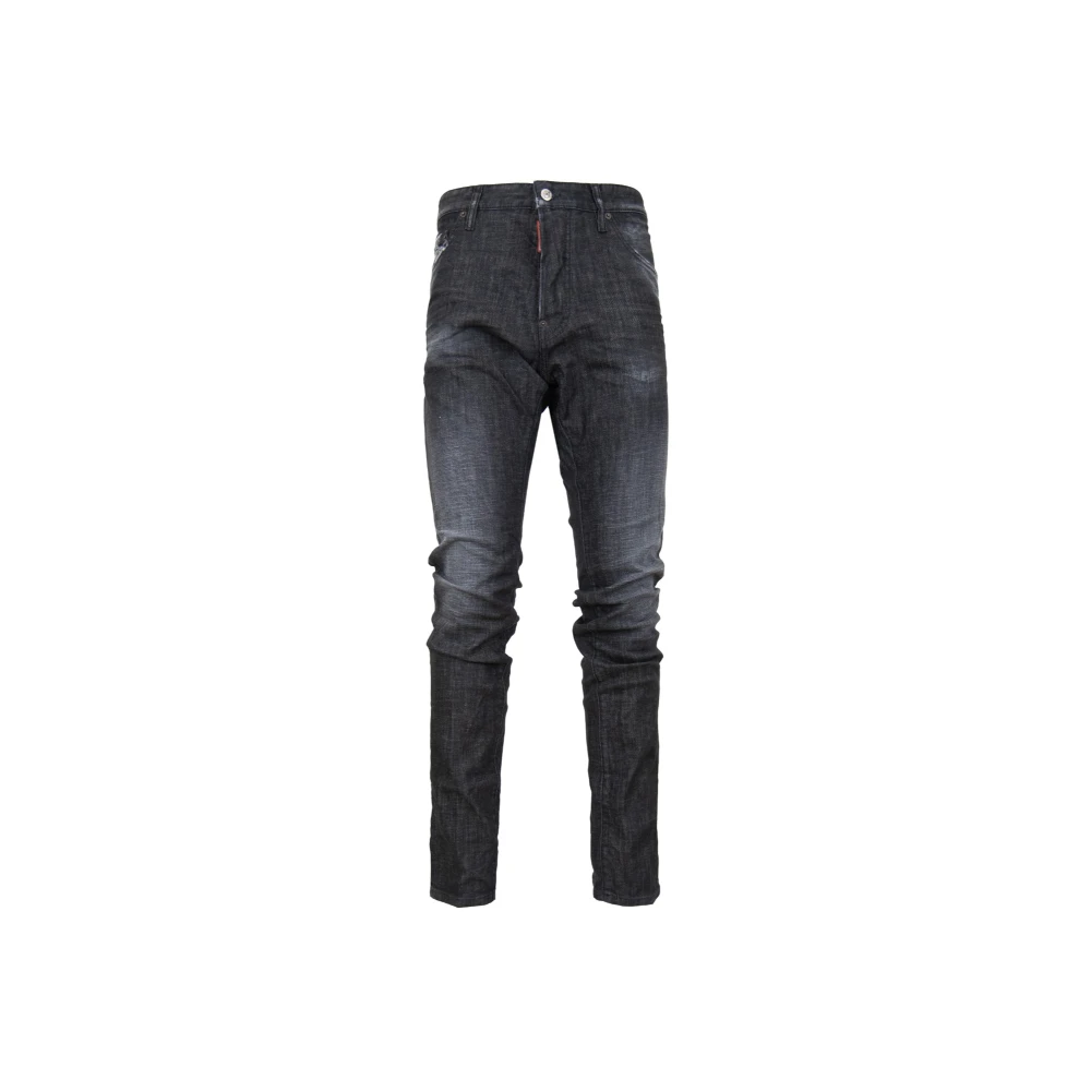 Dsquared2 Men's Black Button Jeans With Pockets - Slim Fit Jeans - Xl - Jeans