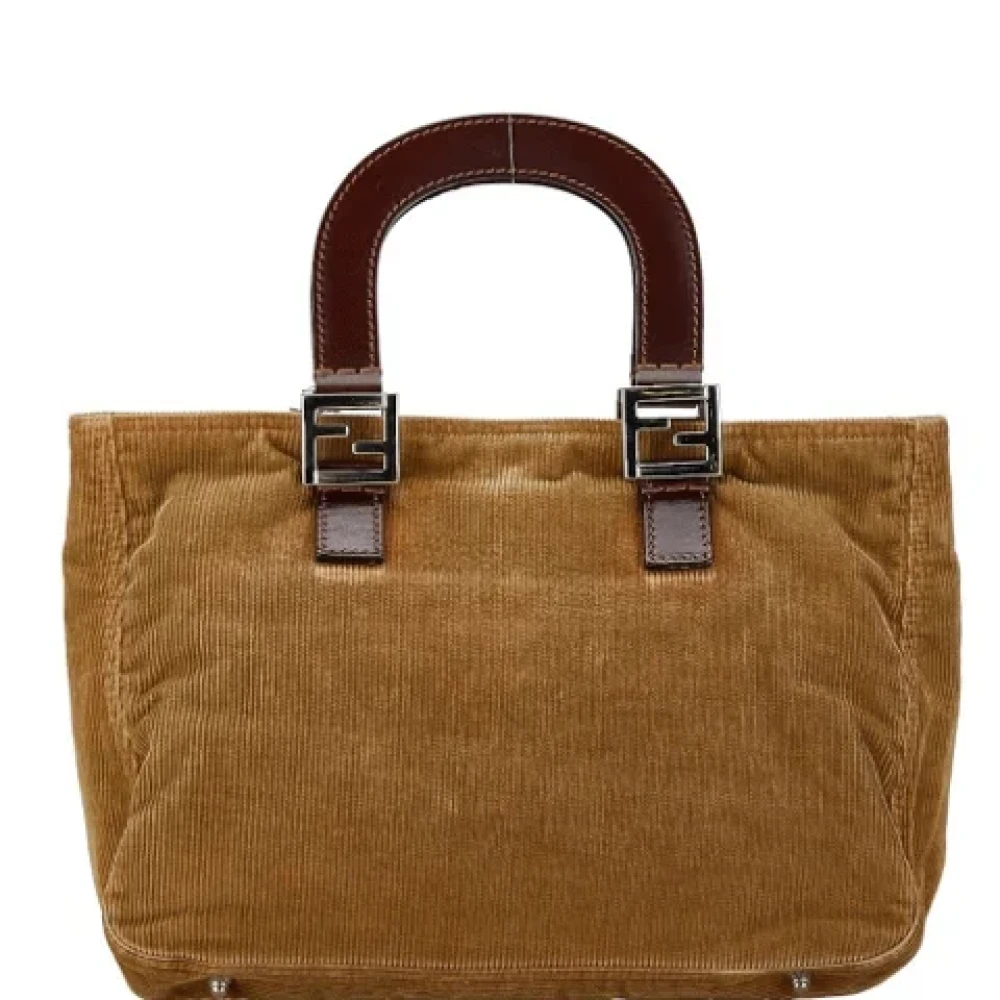 Fendi Vintage Pre-owned Leather handbags Beige Dames