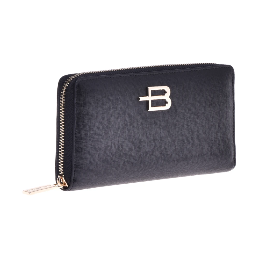 Baldinini Wallet in black saffiano with zip Black Dames