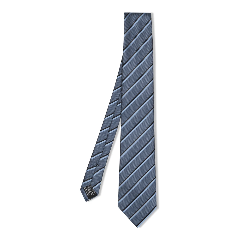 Tom Ford Blauw Bicolour Regimental Zijden Stropdas Blue Heren
