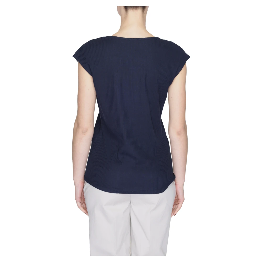 Street One Blauw V-hals T-shirt met korte mouwen Blue Dames