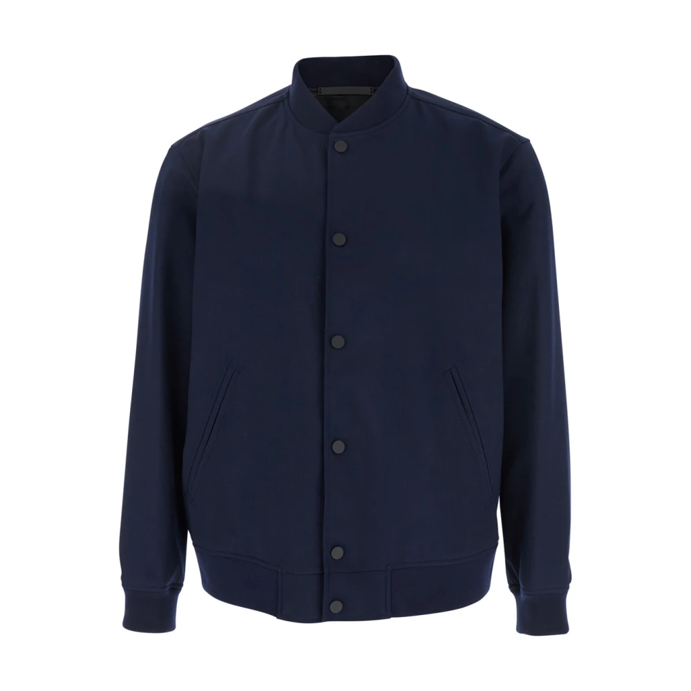 Theory Blauwe Bomberjack in Wollen Mix Blue Heren