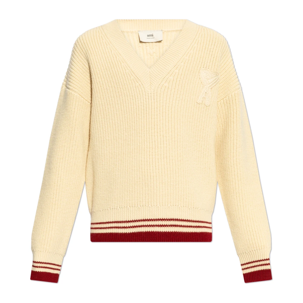 Knitwear > V-neck Knitwear - - Ami Paris - Modalova