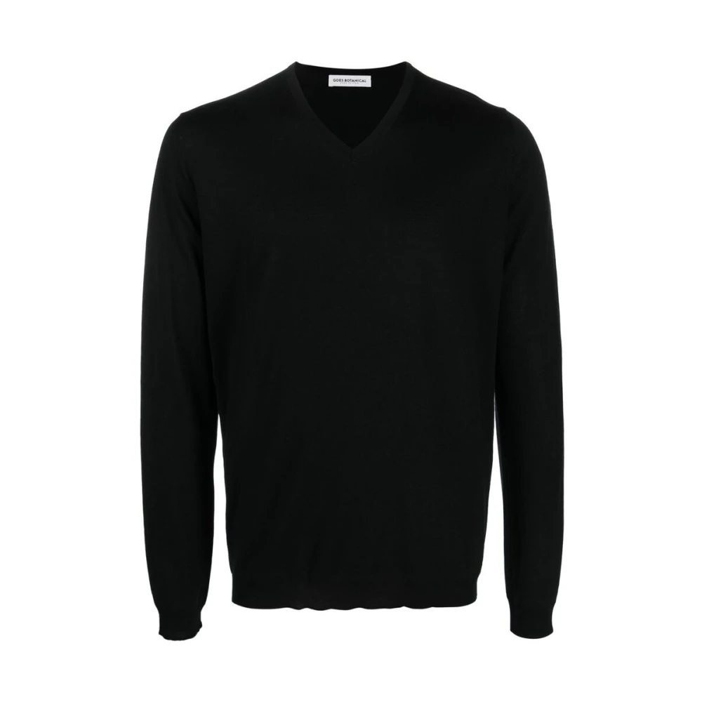 Goes Botanical Botanische V-Hals Trui Black Heren