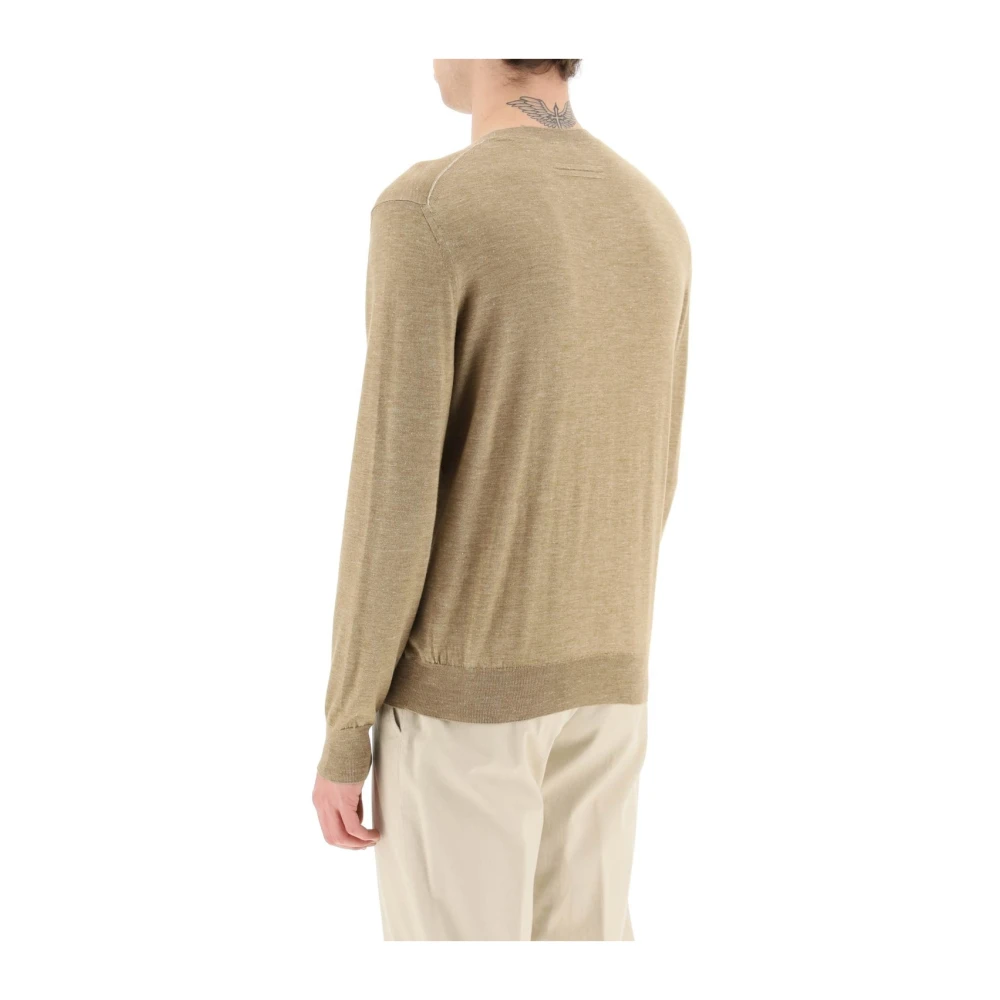 Ermenegildo Zegna Gebreide Pullover Sweater Beige Heren