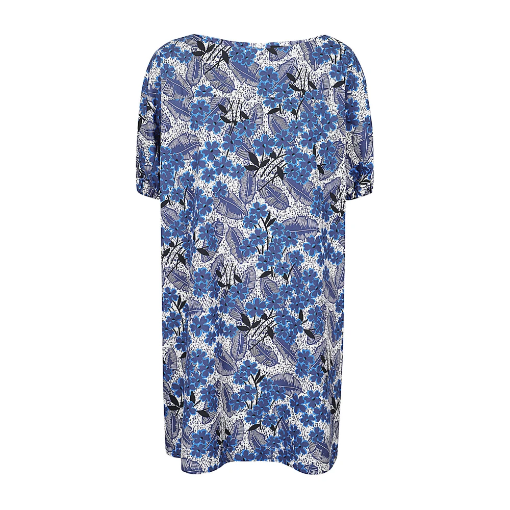 Max Mara Weekend Korte katoenen jurk met boothals Blue Dames