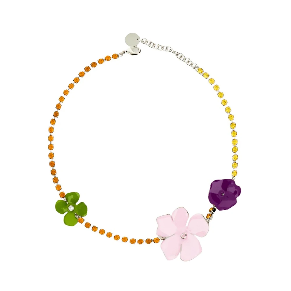 Marni Women's Multicolor Collana Girocollo Con Fiori