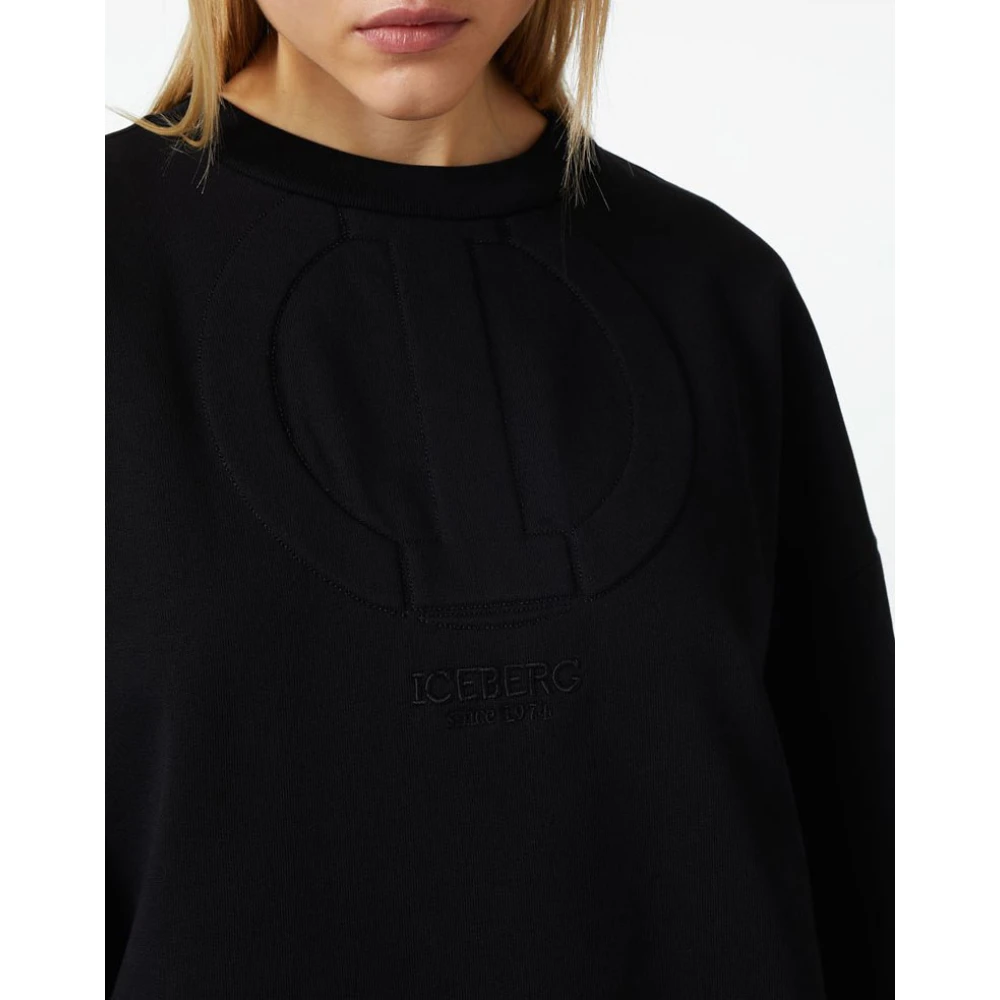 Iceberg Crew-neck sweatshirt van technisch katoen Black Dames