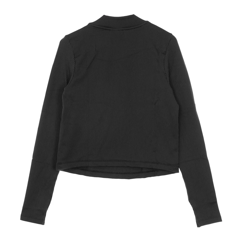 Nike Longsleeve Bicolor Geribbelde Top Black Dames