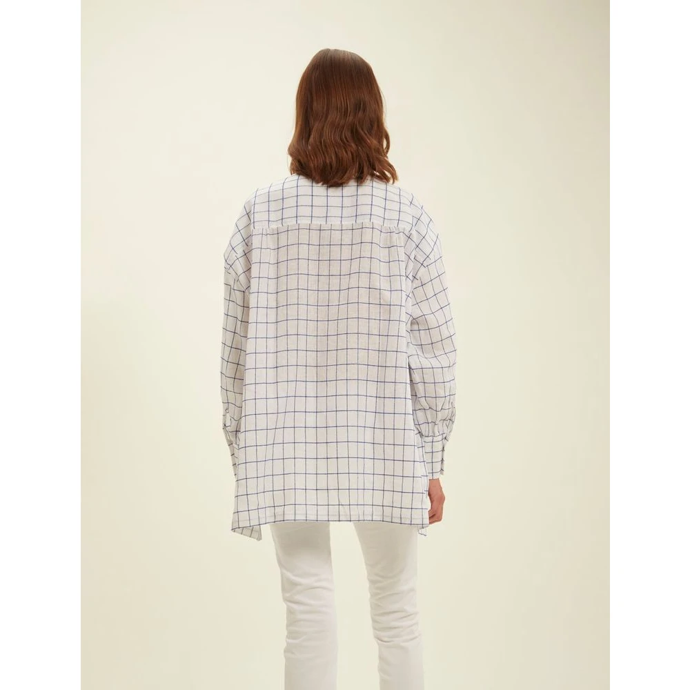 Ines De La Fressange Paris Wit geruite overhemd voor de zomer Blue Dames