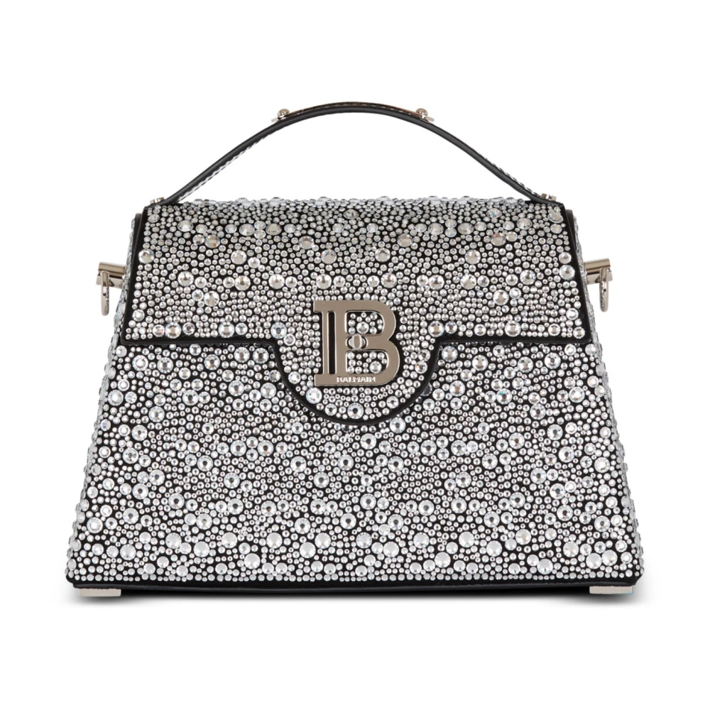 Balmain B-Buzz Dynasty tas in suède en strass Gray Dames