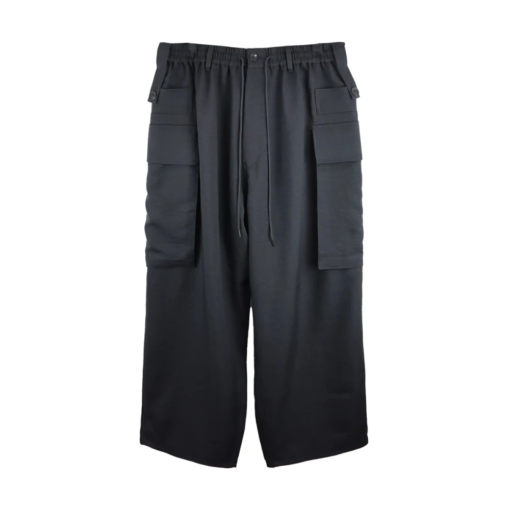 Y-3 Zwarte lange shorts met verborgen rits Black Heren