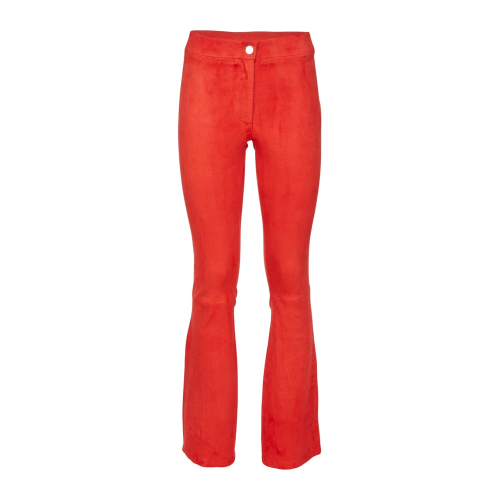 Arma Röda Mocka Flare Byxor Ivy Red, Dam