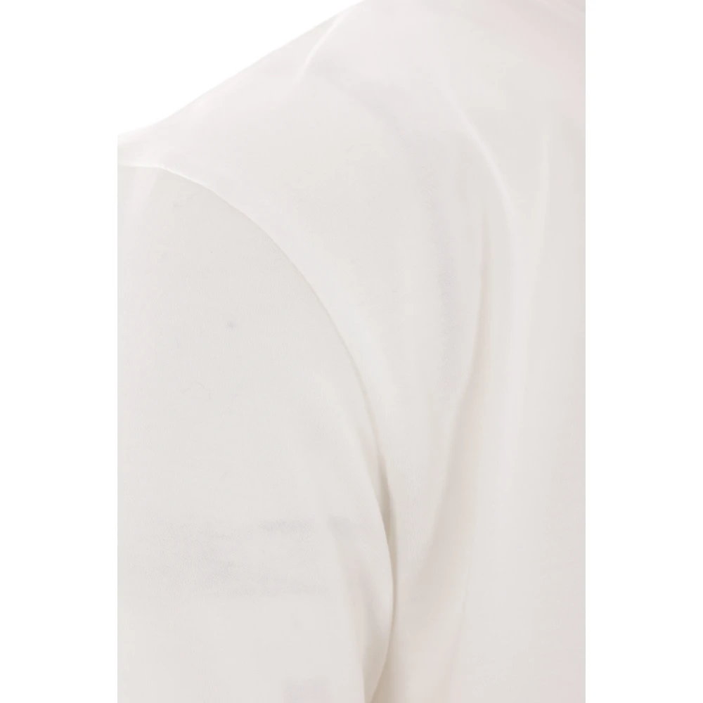 Fendi Witte Katoenen Jersey T-shirt met Triple FF Borduursel White Heren
