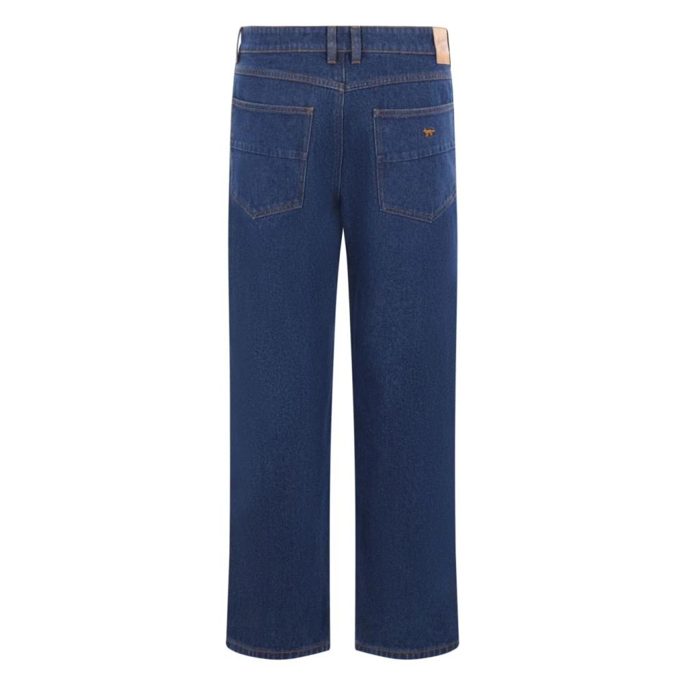 Maison Kitsuné Stone Straight Denim Jeans Blue Heren