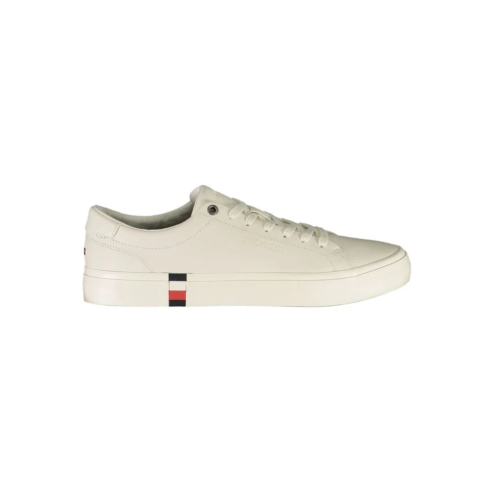 Tommy Hilfiger Men's White Sneakers,, Leather Sneaker Size 10 Uk