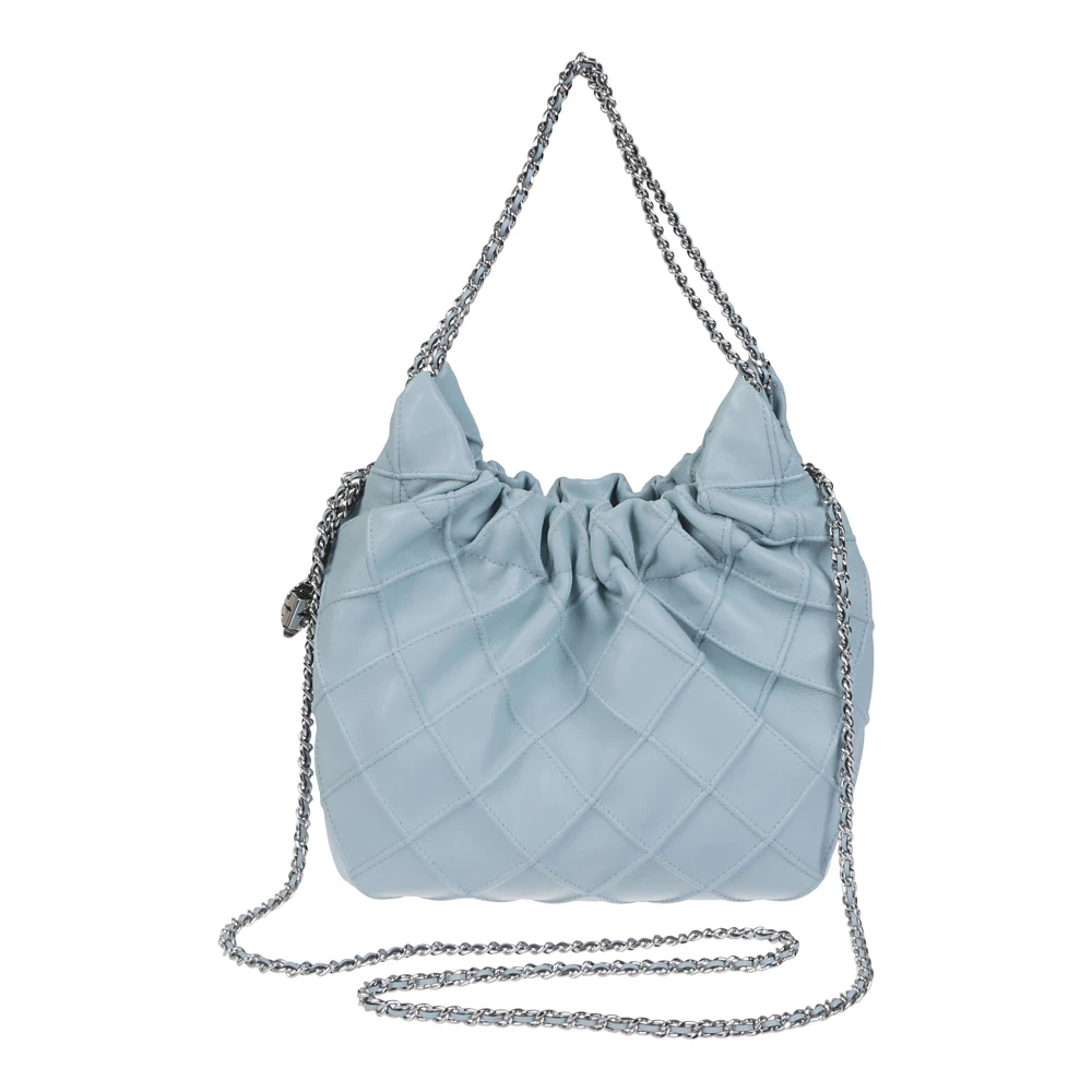 TORY BURCH Diamant Pinces Leren Trekkoordtas Gray Dames