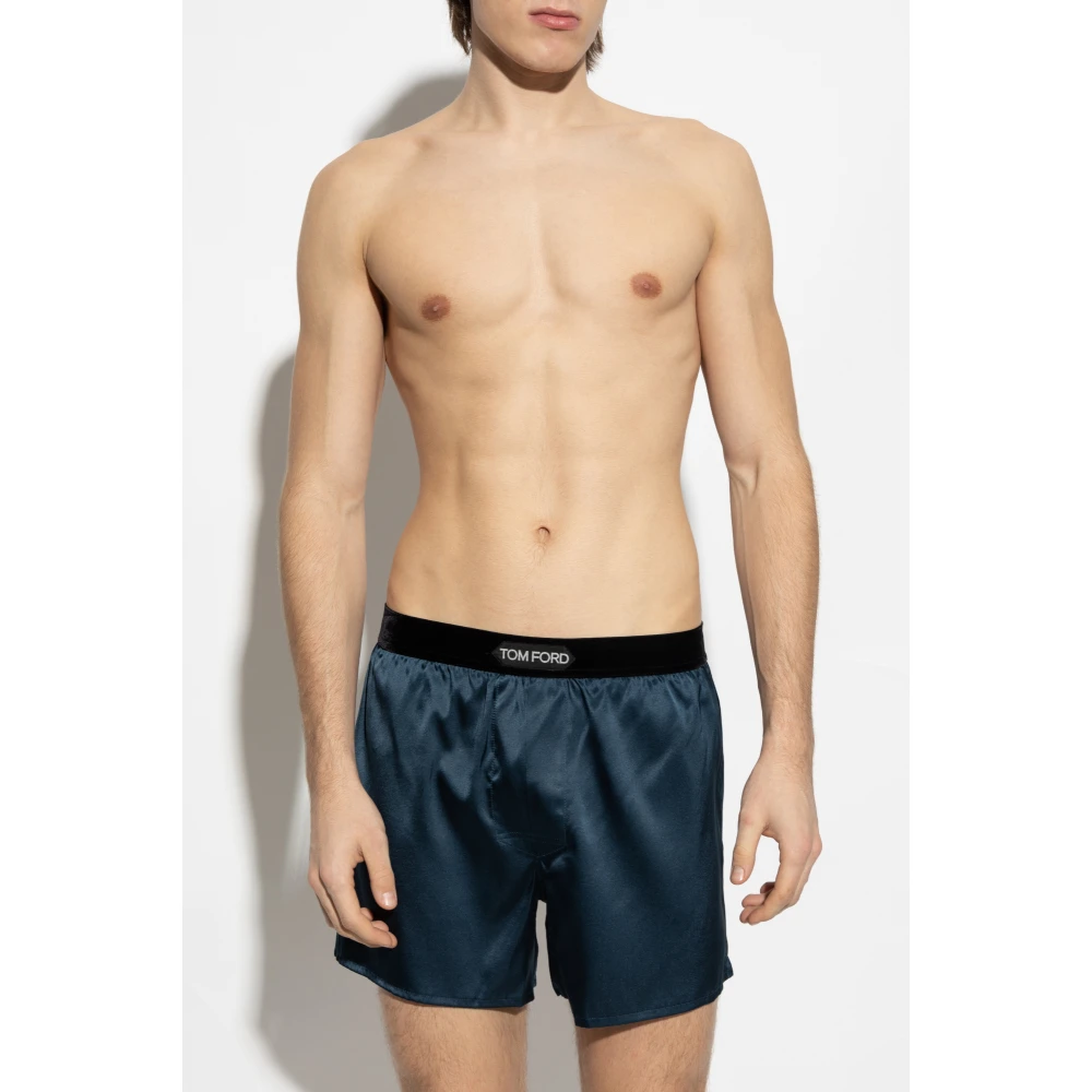 Tom Ford Zijden lingerie shorts Blue Heren