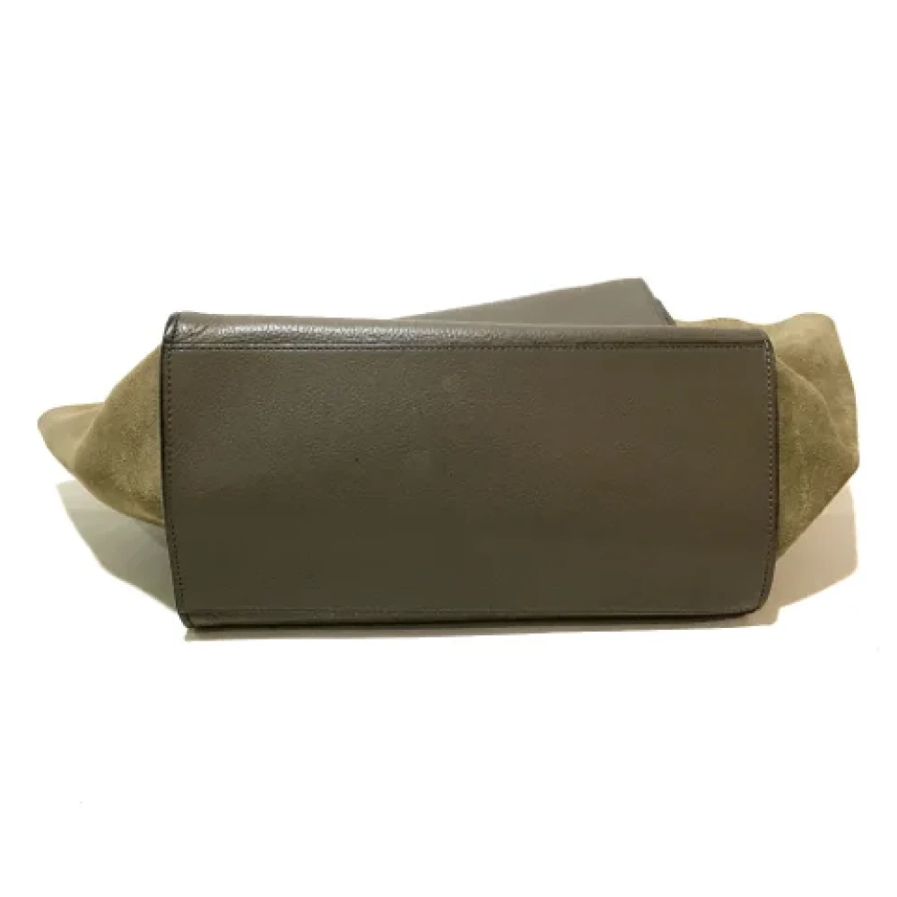 Celine Vintage Pre-owned Leather handbags Green Dames