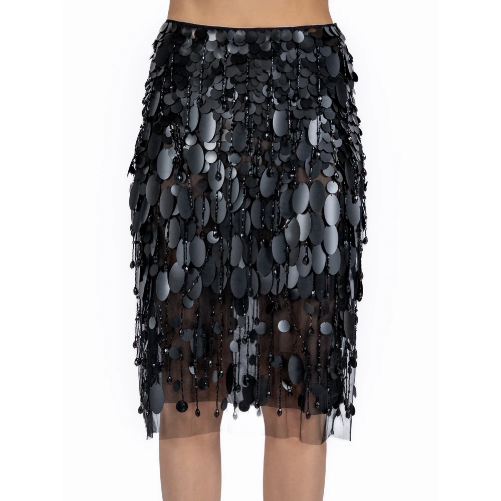 DES Phemmes Paillet Tube Rok in Zwart Tule Black Dames