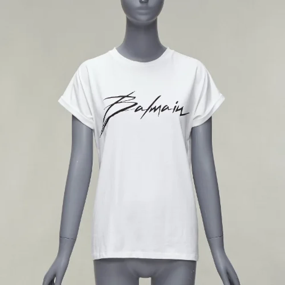 Balmain Pre-owned Cotton tops White Dames