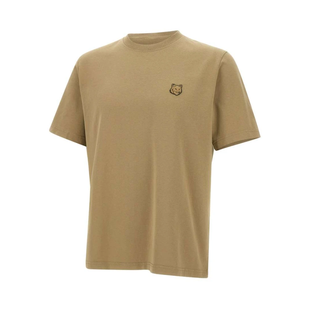 Maison Kitsuné Vos Logo Katoenen T-shirt Bruin Brown Heren