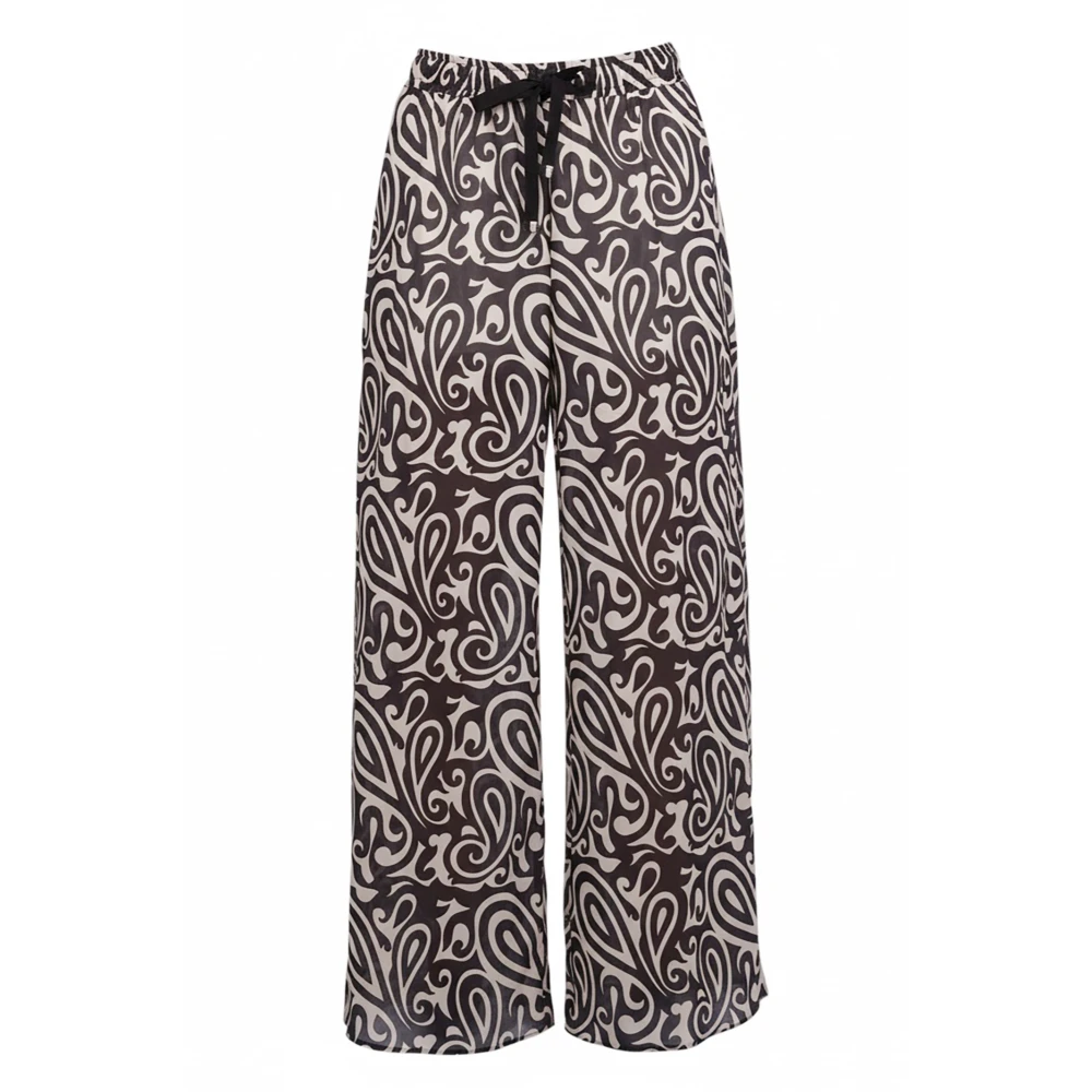 Niu Women's Multicolor Wide Trousers, Xs, Paisley Print Wide Trousers