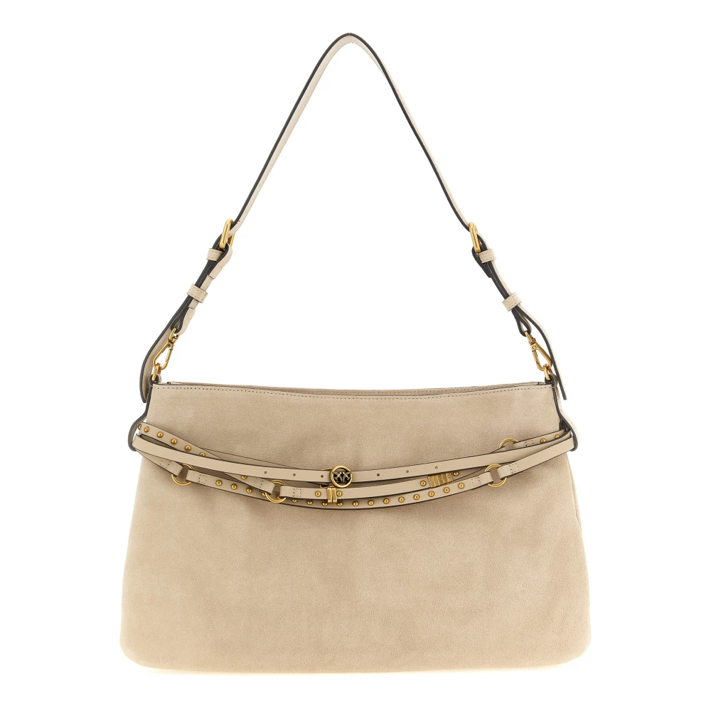 Pinko Large Belt Shoulder Bag - Female - Shoulder Bags - Beige - One Size - Bags