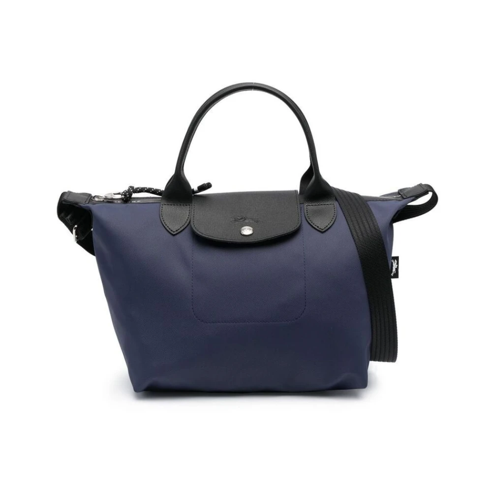 Longchamp Marineblauwe Schoudertas met reliëflogo Blue Dames