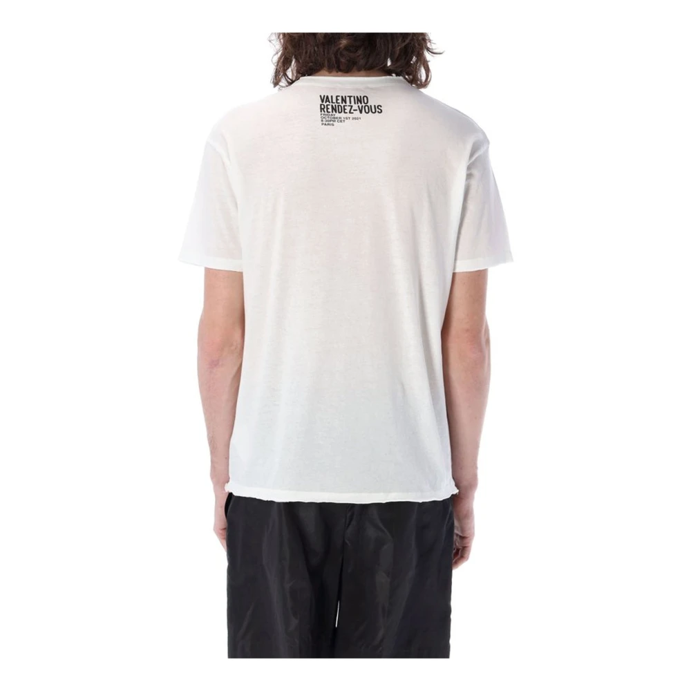 Valentino Archiefprint T-shirt Korte Mouw Mannen White Heren