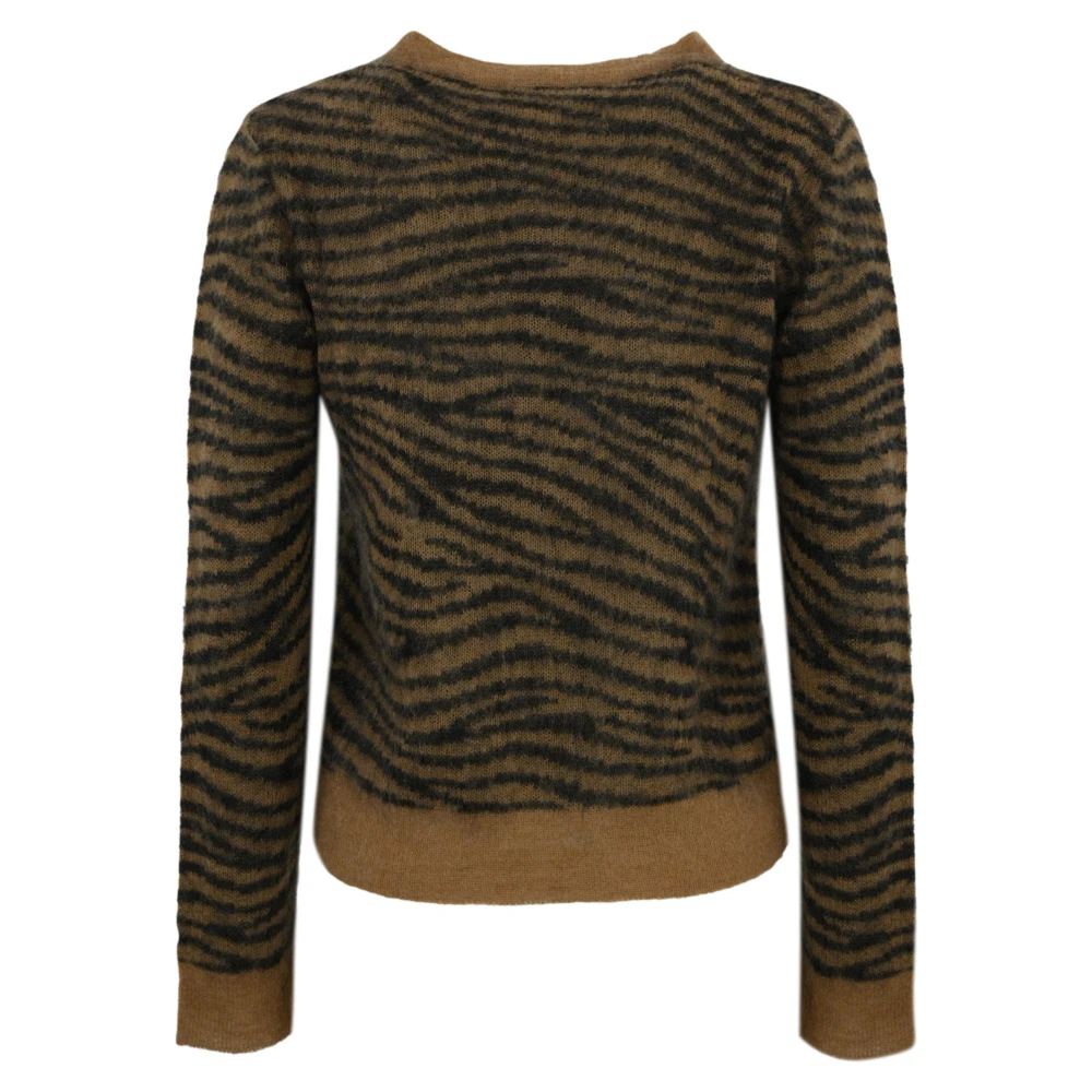 Max Mara Studio Tijgerprint Mohair Trui Brown Dames