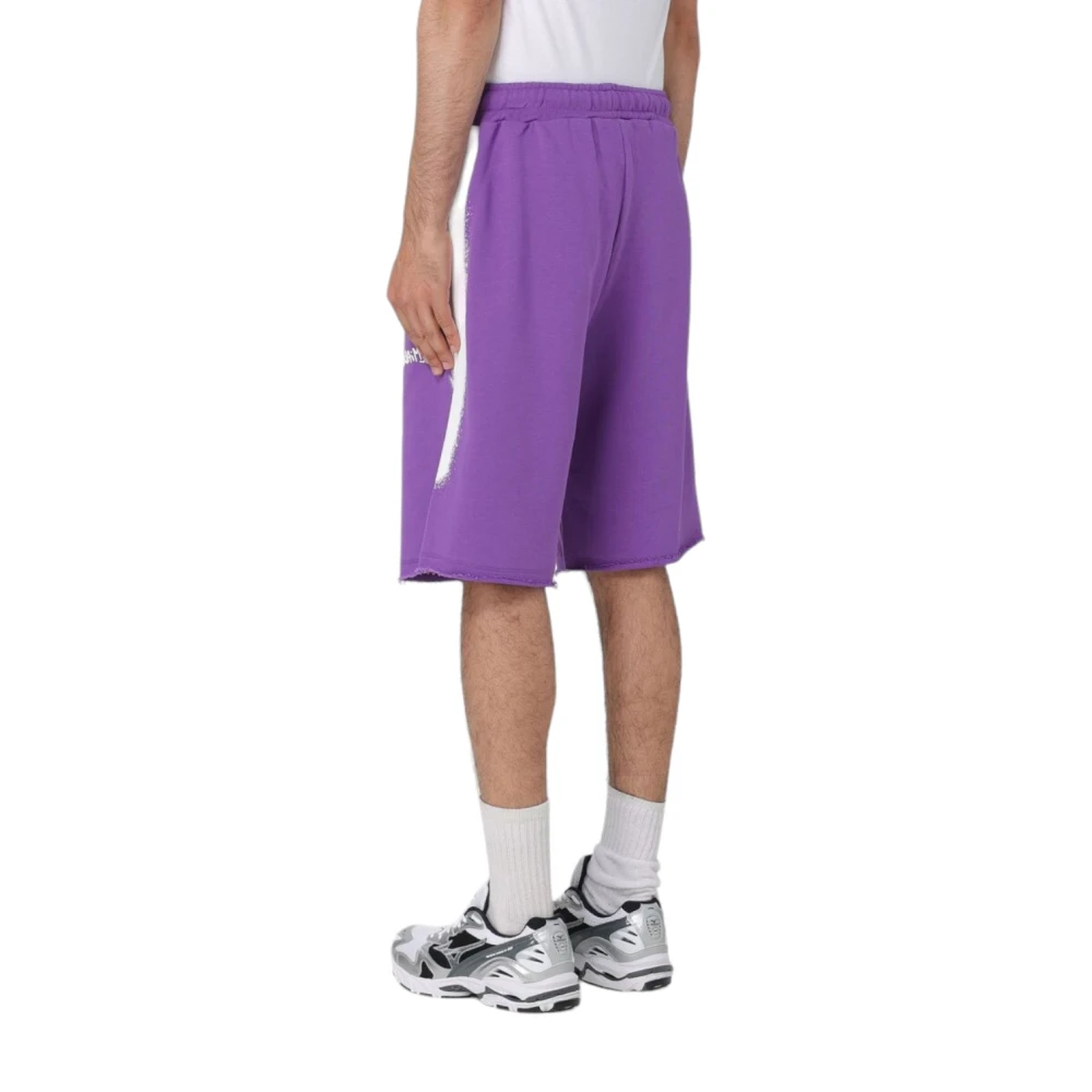 Disclaimer Heren Bermuda Shorts Katoen Stijl 24Eds54211 Purple Heren