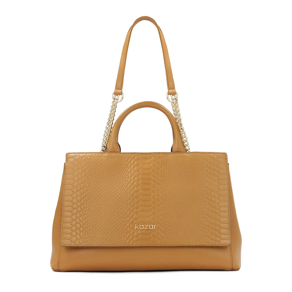 Kazar Lichtbruine koffer met reliëfklep Brown Dames
