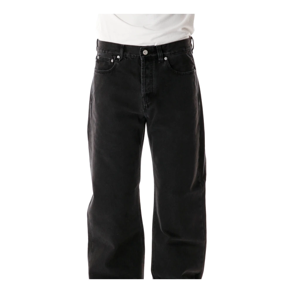 Jacquemus Straight Fit Jeans met knoopsluiting Gray Heren