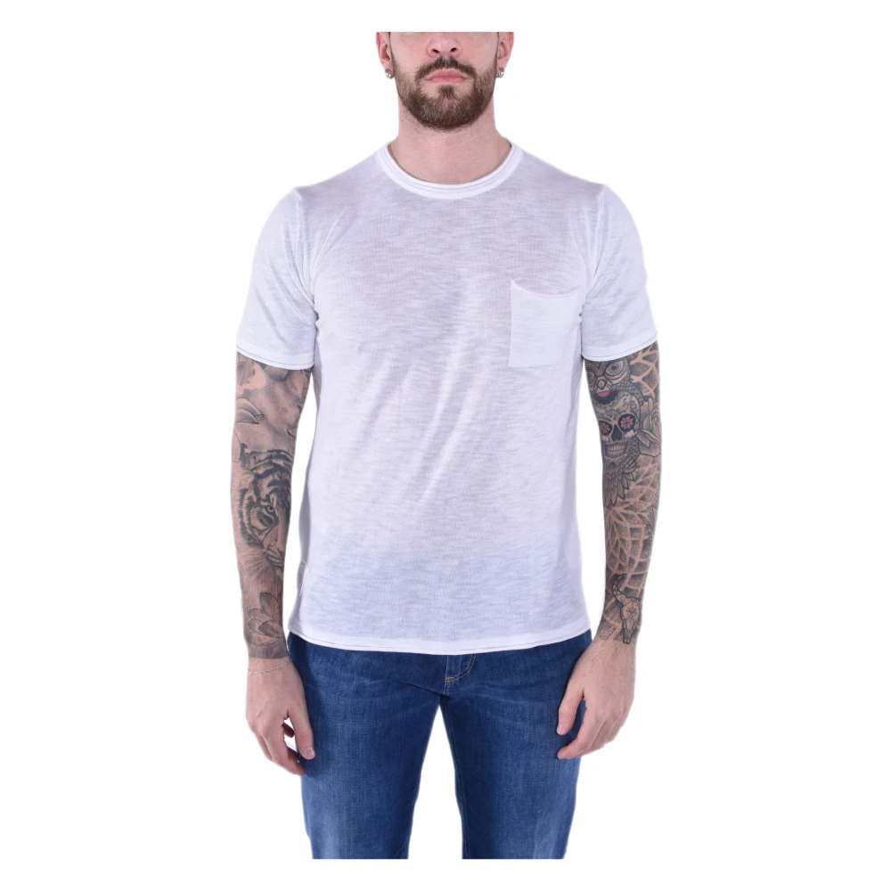 Blauer Lichtgewicht Crewneck T-shirt met zak White Heren