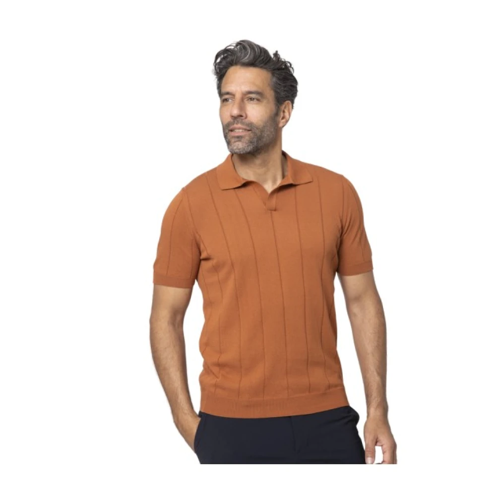 Gran Sasso Terracotta Polo Shirt Brown Heren