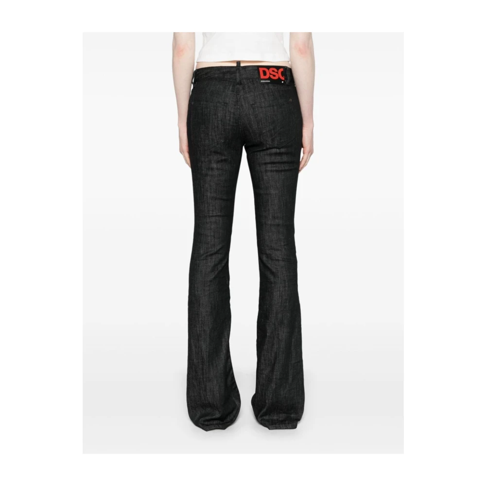 Dsquared2 Donkere Denim Flared Jeans Vrouwen Black Dames